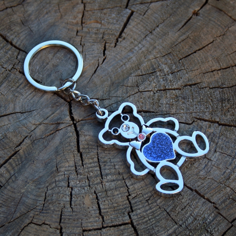 Strieborný prívesok na kľúče medvedík