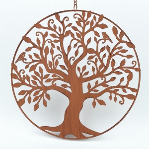 Strom života hrdzavý kov 24 cm