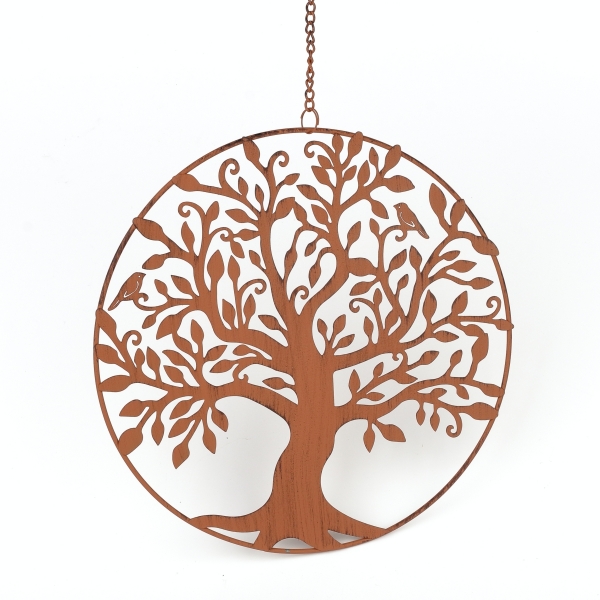 Strom života hrdzavý kov 24 cm