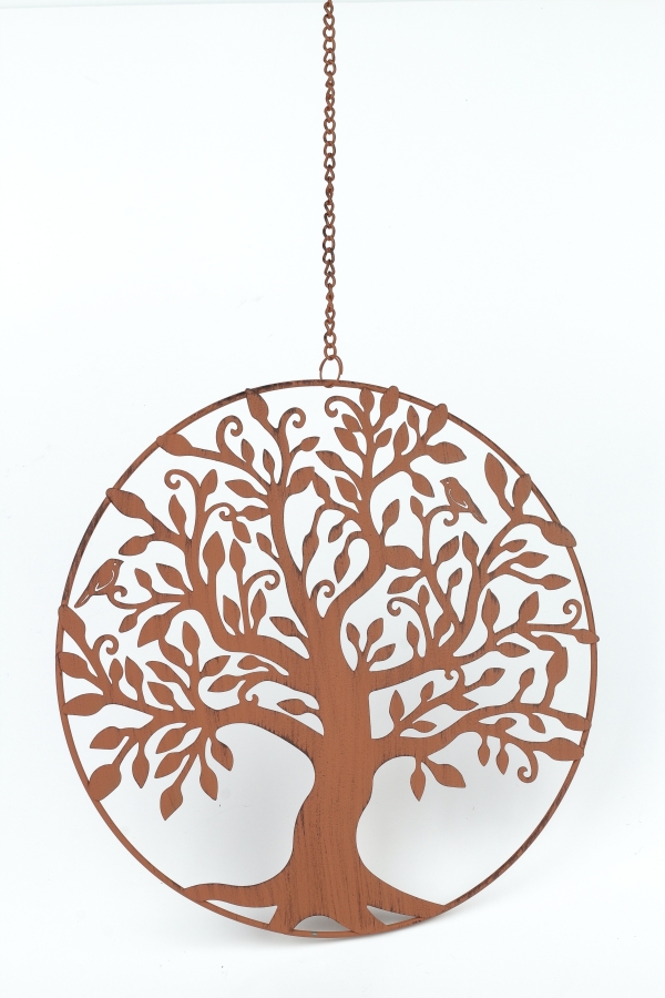 Strom života hrdzavý kov 24 cm