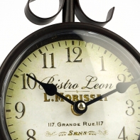 Štýlové hodiny Bistro Leon obojstranné