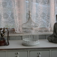 Svadobné dekorácie kovová klietka 22x46cm