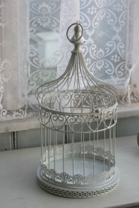 Svadobné dekorácie kovová klietka 22x46cm