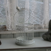 Svadobné dekorácie kovová klietka 22x46cm