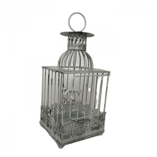 Svadobná dekorácia - kvetinová klietka 10 x 10 x 22 cm