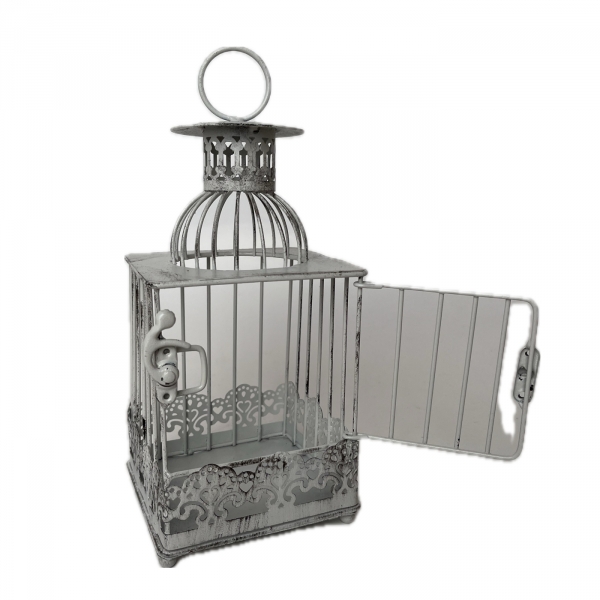 Svadobná dekorácia - kvetinová klietka 10 x 10 x 22 cm