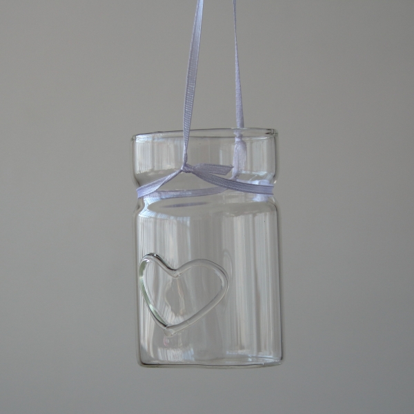 Svadobné dekorácie svietnik na čajovú sviečku srdce 9cm