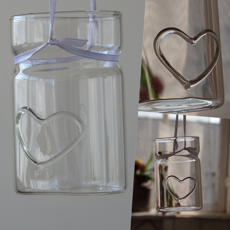 Svadobné dekorácie svietnik na čajovú sviečku srdce 9cm