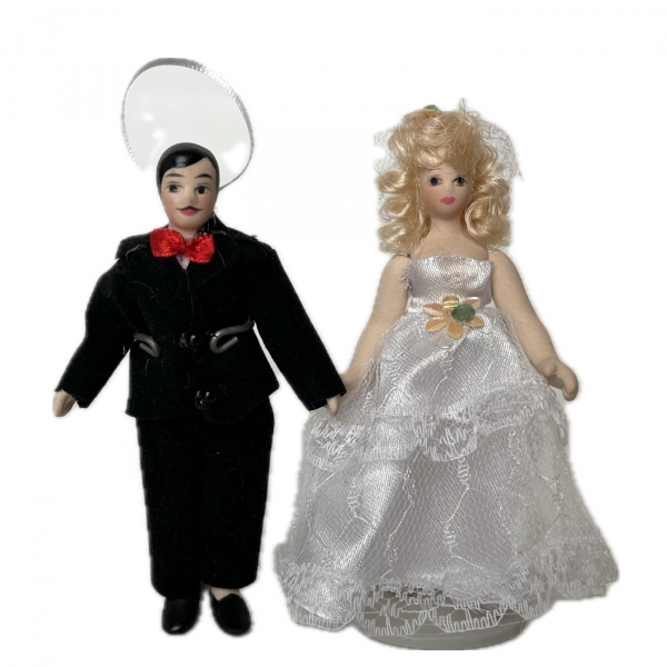 Svadobná dekorácia ženích a nevesta 15 cm