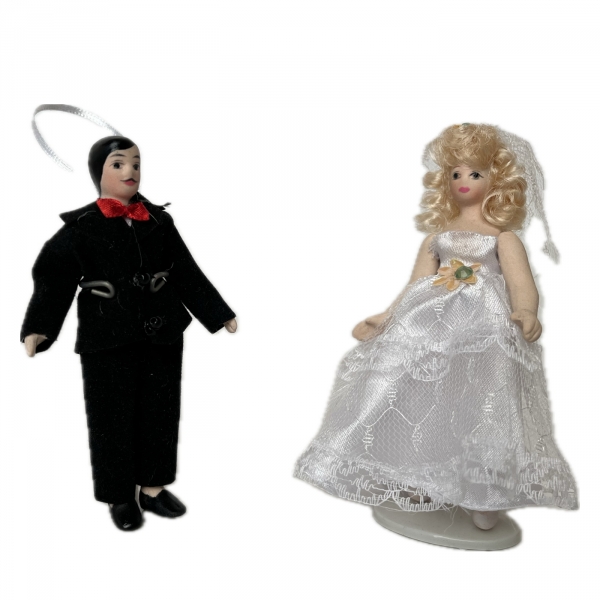 Svadobná dekorácia ženích a nevesta 15 cm