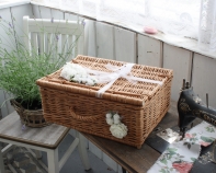 Svatební dekorace - schránka na želanie a peniaze prútený kufor 40x17x28cm