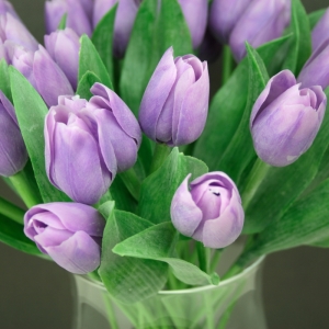 Francúzsky tulipán umelý fialovo-biely 40 cm