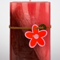 Svieca vysoká hranatá ROSE 8X8X15CM