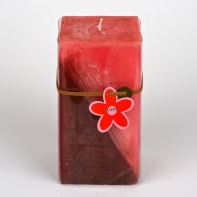 Svieca vysoká hranatá ROSE 8X8X15CM