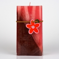 Svieca vysoká hranatá ROSE 8X8X15CM