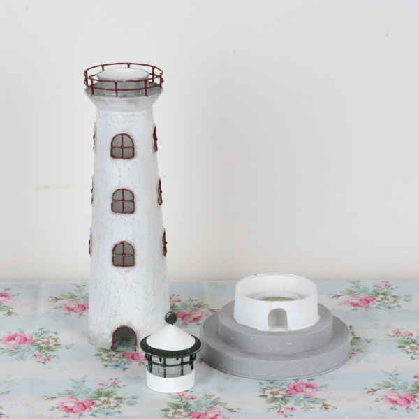 Svietnik biely maják 38,5cm