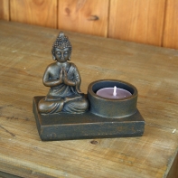 Svietnik Budha (sada 2ks) polyresin 7x11cm