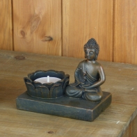 Svietnik Budha (sada 2ks) polyresin 7x11cm
