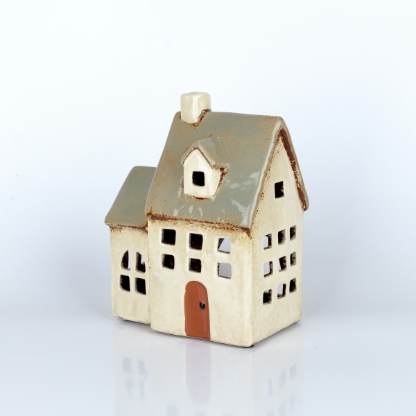 Svietnik domček s prístavkom 13,5 x 18 x 9 cm