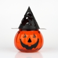 Svietnik tekvica s kovovou čapicou 17cm
