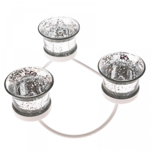 Svietnik na 3 sviečky biely