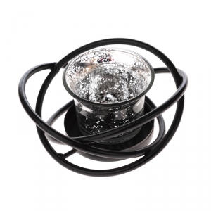 Svietnik na čajovú sviečku čierny