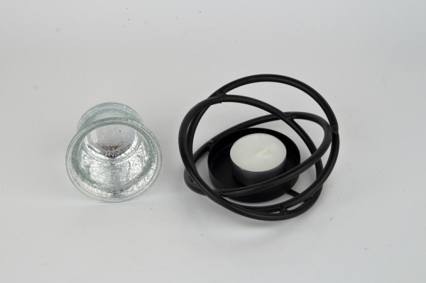 Svietnik na čajovú sviečku čierny