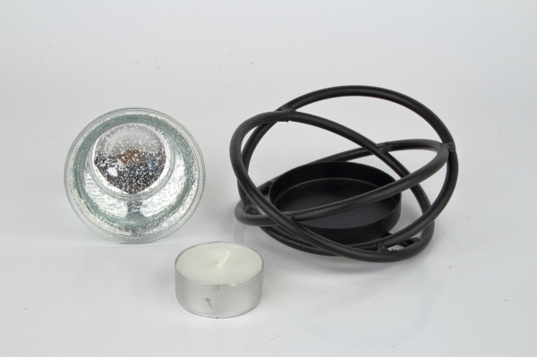 Svietnik na čajovú sviečku čierny