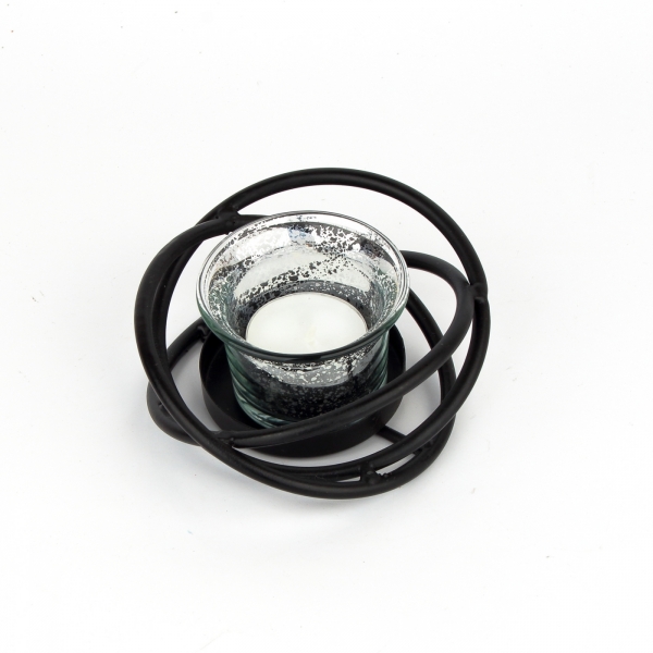 Svietnik na čajovú sviečku čierny