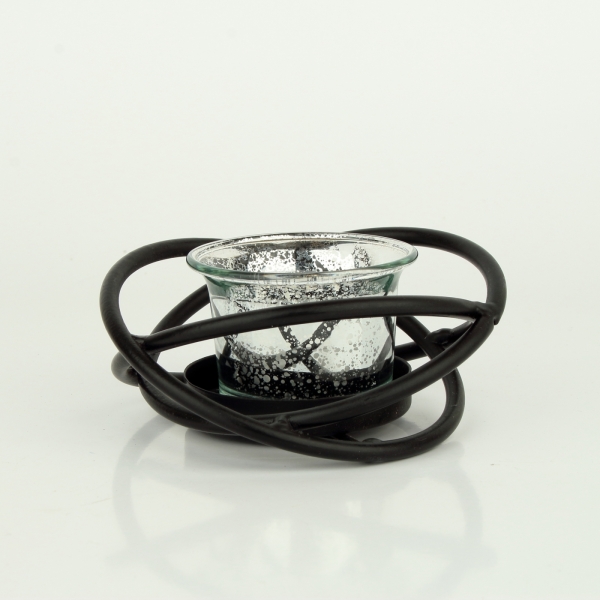 Svietnik na čajovú sviečku čierny