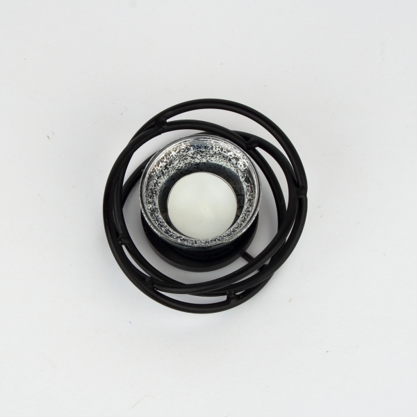 Svietnik na čajovú sviečku čierny