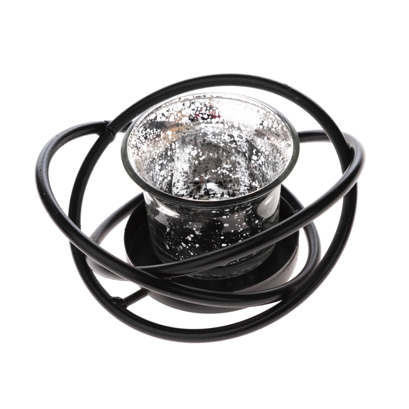 Svietnik na čajovú sviečku čierny