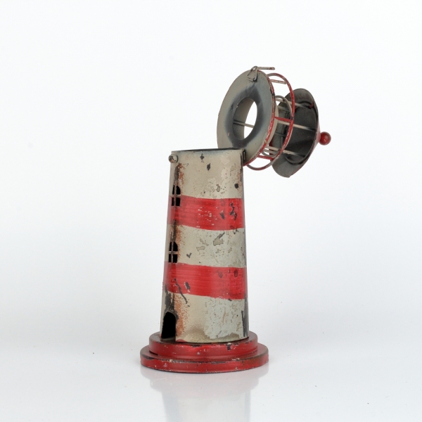 Svietnik na čajovú sviečku maják červený 24cm 