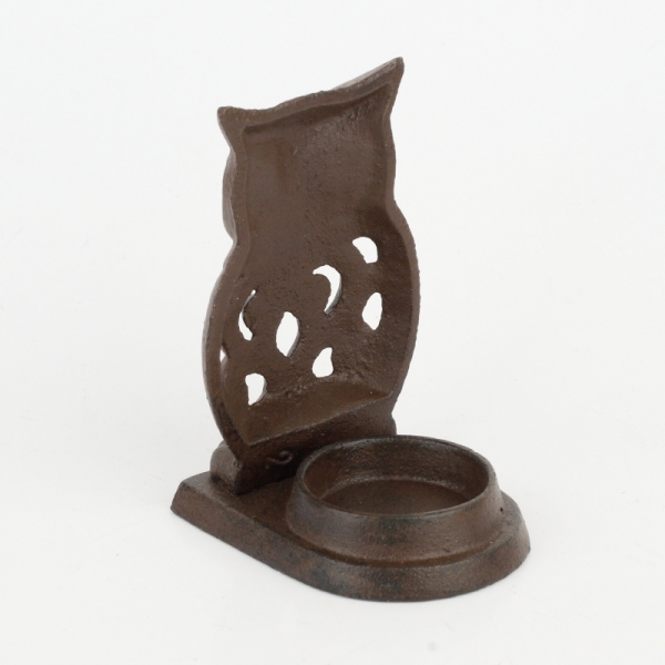 Svietnik na čajovú sviečku sova 6,5x8x11cm