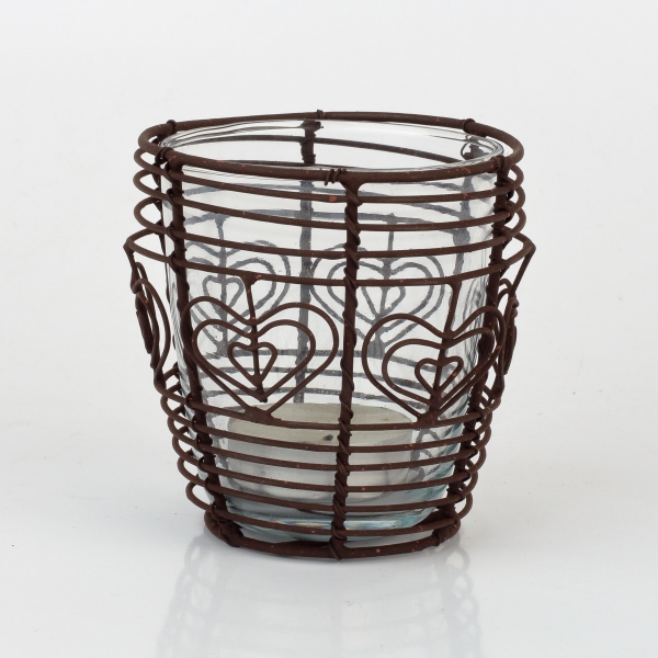 Svietnik na čajovú sviečku srdce 9cm