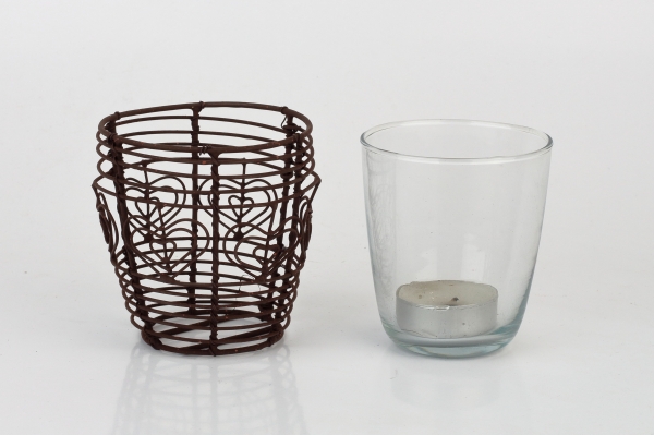 Svietnik na čajovú sviečku srdce 9cm