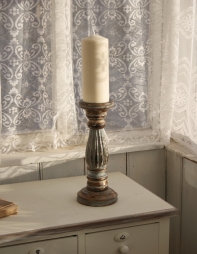 Svietnik na jednu sviečku šedý 31cm