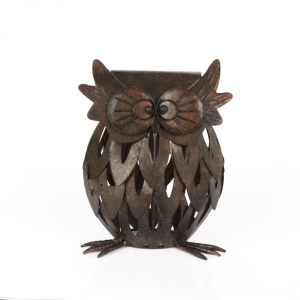 Svietnik sova tmavý 18x14x21cm 