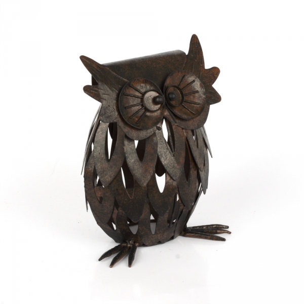 Svietnik sova tmavý 18x14x21cm 