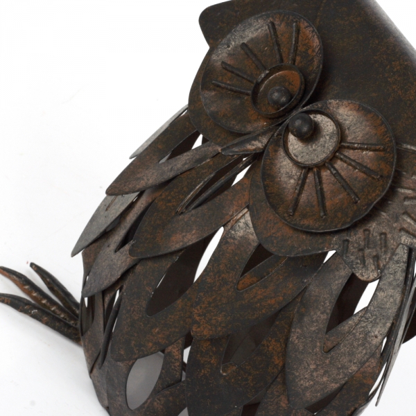 Svietnik sova tmavý 18x14x21cm 