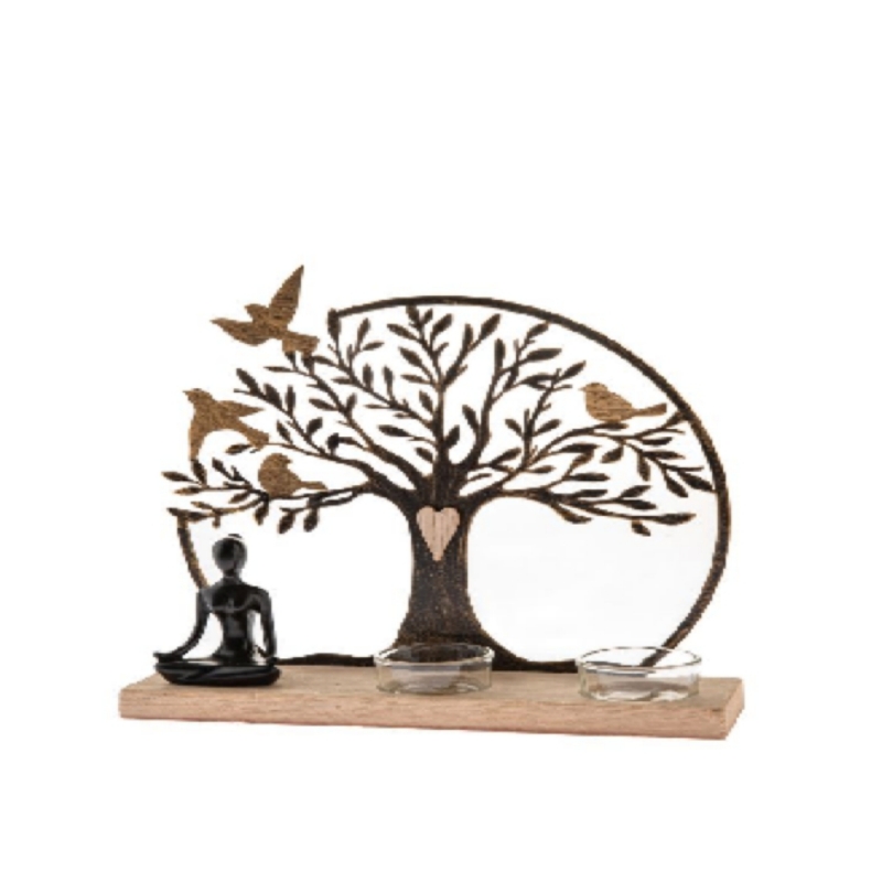 Svietnik Strom života s púčikom 23,5 × 23,8 × 6 cm