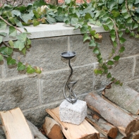 Svietnik v žulové kocke 38-40cm