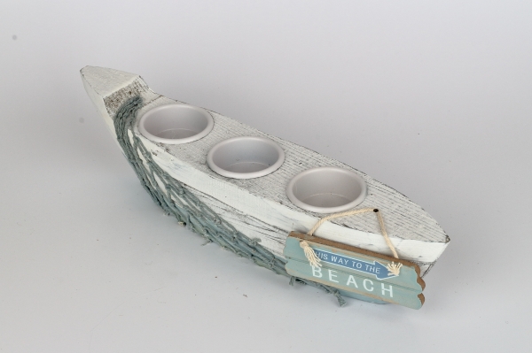 Svietnik v tvare loďky 30x7x8cm