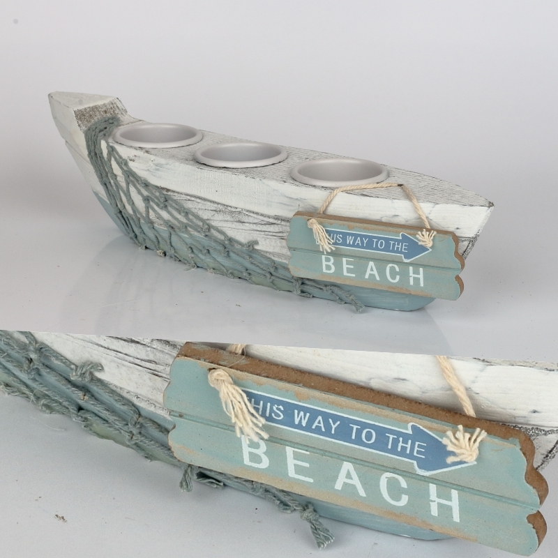 Svietnik v tvare loďky 30x7x8cm