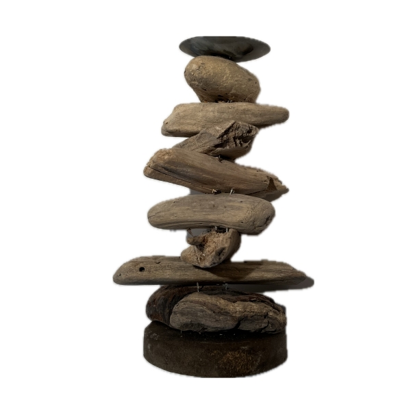 Svietnik z naplaveného dreva 28 cm