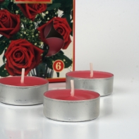 Čajová vonná sviečka ruža sada 6ks