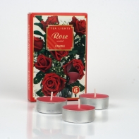 Čajová vonná sviečka ruža sada 6ks