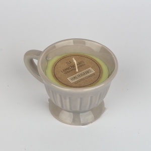 Sviečka v béžovom hrnčeku 9x8x6cm 