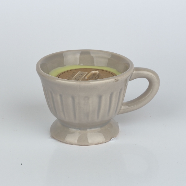 Sviečka v béžovom hrnčeku 9x8x6cm 