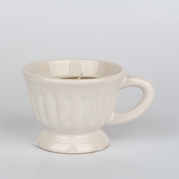 Sviečka v bielom hrnčeku 9x8x6cm